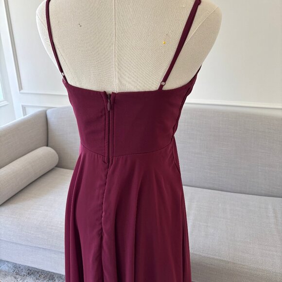 Bridesmaid Formal Midi Dress - Maroon Size Small - Picture 4 of 4